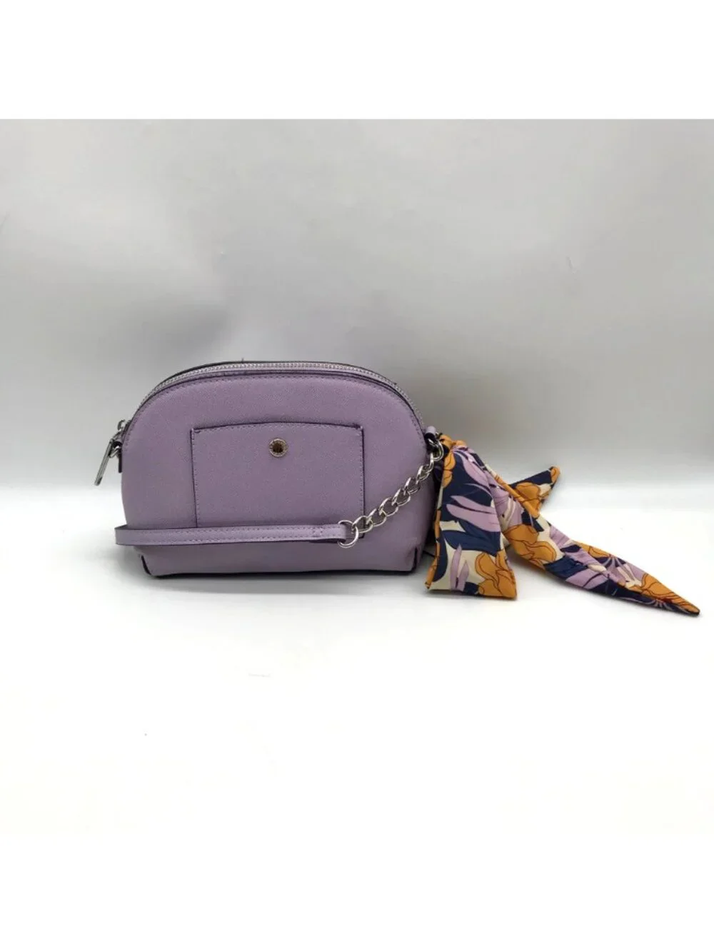 Steve Madden Purple Dome Crossbody With Floral Scarf